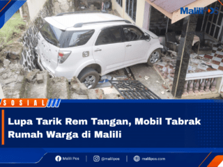 Lupa Tarik Rem Tangan, Mobil Tabrak Rumah Warga di Malili