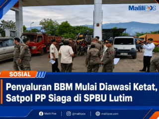 Penyaluran BBM Mulai Diawasi Ketat, Satpol PP Siaga di SPBU Lutim