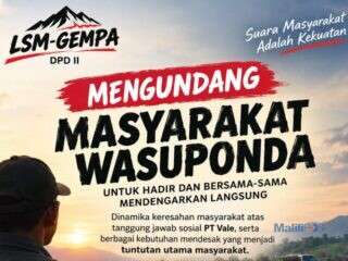 LSM GEMPA Undang Warga Wasuponda Bertemu PT. Vale 27 Oktober
